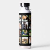 写真シンプルコラージュモノグラムのキープサブラック ウォーターボトル (左面)