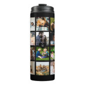 写真シンプルコラージュモノグラムのキープサブラック タンブラー (正面)