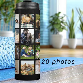 写真シンプルコラージュモノグラムのキープサブラック タンブラー