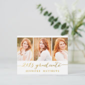 写真シンプルコラージュ | 卒業パーティー招待状 インビテーションポストカード (スタンド正面)