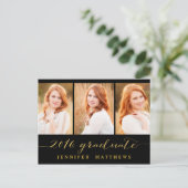 写真シンプルコラージュ | 卒業パーティー招待状 インビテーションポストカード (スタンド正面)