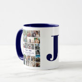 写真シンプルコラージュ | Family Monogram Keepsake マグカップ (正面左)