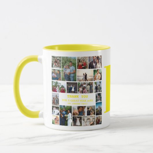 写真シンプルコラージュ | Family Monogram Keepsake マグカップ (左)