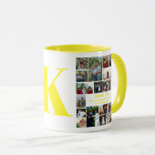 写真シンプルコラージュ | Family Monogram Keepsake マグカップ (正面右)