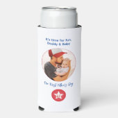 写真シンプルタイポグラフィモダンファースト・ファーザー・デー スリム缶クーラー (Seltzer正面)