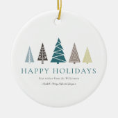 写真シンプルパーソナライズされたモダンのクリスマス セラミックオーナメント (正面)