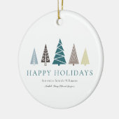 写真シンプルパーソナライズされたモダンのクリスマス セラミックオーナメント (左)