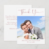 写真シンプルピンクモダンサンキューカード サンキューカード (正面/裏面)