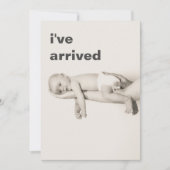 写真シンプルベビー告知に到着 案内状 (正面)