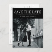 写真シンプルポストカエレガントーの日付を保存する 案内ポストカード (正面/裏面)