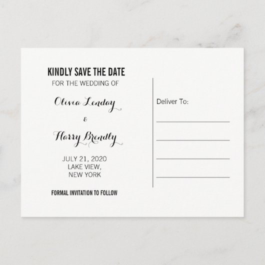 写真シンプルポストカードの日付を保存 案内ポストカード (裏面)