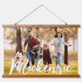 写真シンプルポートレート名 吊り下げ型タペストリー (正面)