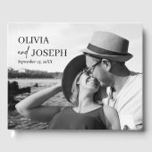 写真シンプルモダンのとミニマル結婚リスト ゲストブック (正面)