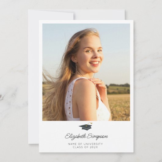 写真シンプルモダン卒業記念パーティー 招待状 (裏面)