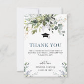 写真シンプルユエレガントーカリ葉卒業 サンキューカード (正面)