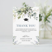 写真シンプルユエレガントーカリ葉卒業 サンキューカード (スタンド正面)