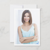 写真シンプルユエレガントーカリ葉卒業 サンキューカード (裏面)