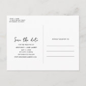 写真シンプル予算の結婚式の日付の保存 案内ポストカード (裏面)