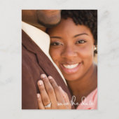 写真シンプル予算の結婚式の日付の保存 案内ポストカード (正面)