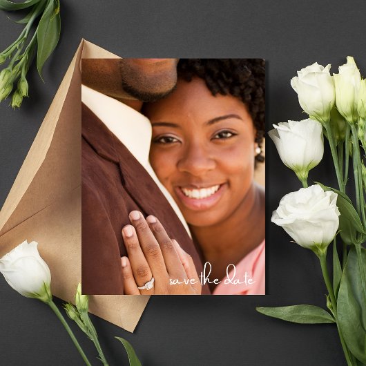 写真シンプル予算の結婚式の日付の保存 案内ポストカード