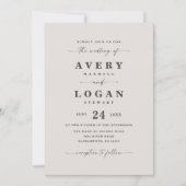 写真シンプル付きオフホワイト結婚式招待状 招待状 (正面)