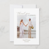写真シンプル付きビーチ結婚式サンキューカード サンキューカード (正面)