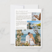 写真シンプル付きビーチ結婚式サンキューカード サンキューカード (裏面)