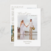 写真シンプル付きビーチ結婚式サンキューカード サンキューカード (正面/裏面)