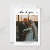 写真シンプル付きミニマル結婚リストスクリプト サンキューカード (正面)