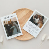 写真シンプル付きミニマル結婚リストスクリプト サンキューカード