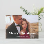 写真シンプル付きモダンクリスマス・メリー シーズンカード (スタンド正面)