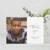 写真シンプル付き卒業サンキューカード サンキューカード (スタンド正面)