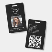 写真シンプル付き白黒ミニマリスト バッジ (正面＆裏面)