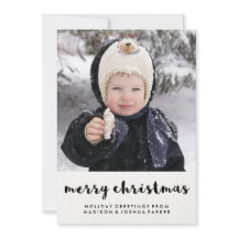 写真シンプル付き白黒メリークリスマス