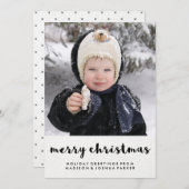 写真シンプル付き白黒メリークリスマス シーズンカード (正面/裏面)