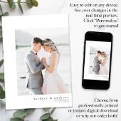 写真シンプル付き結婚のサンキューカード サンキューカード