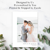 写真シンプル付き結婚のサンキューカード サンキューカード