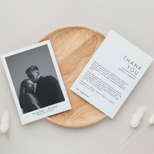 写真シンプル付き結婚のサンキューカード サンキューカード