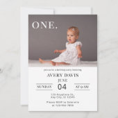 写真シンプル付き誕生日パーティー 招待状 (正面)