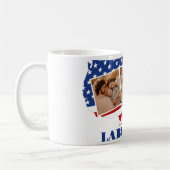 写真シンプル労働エレガント日（アメリカ国旗） 3 コーヒーマグカップ (左)