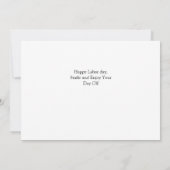 写真シンプル労働エレガント日(アメリカ国旗) 3 サンキューカード (裏面)