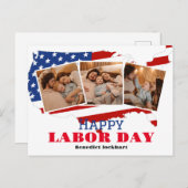 写真シンプル労働エレガント日(アメリカ国旗) 3 ポストカード (正面/裏面)