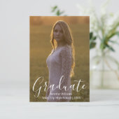 写真シンプル卒業パーティー白書 招待状 (スタンド正面)