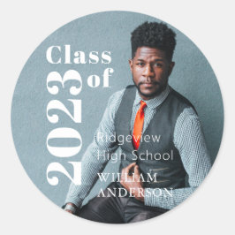 写真シンプル卒業写真 ラウンドシール