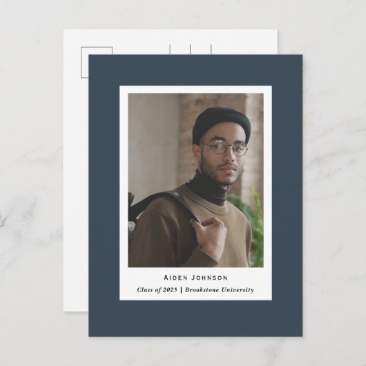 写真シンプル卒業発表はがき 案内ポストカード (正面/裏面)