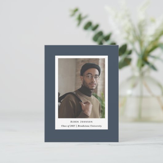 写真シンプル卒業発表はがき 案内ポストカード (スタンド正面)