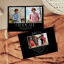 写真シンプル卒業発表招待状