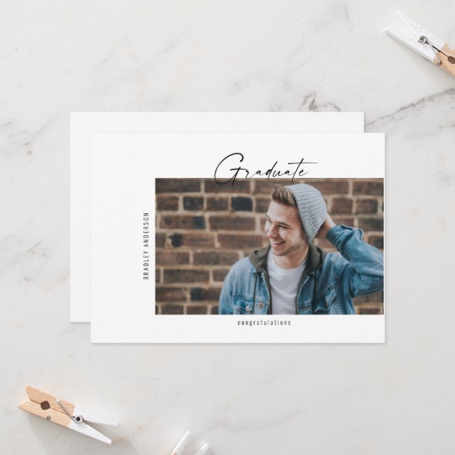 写真シンプル卒業発表 (正面/裏面インサイチュ)