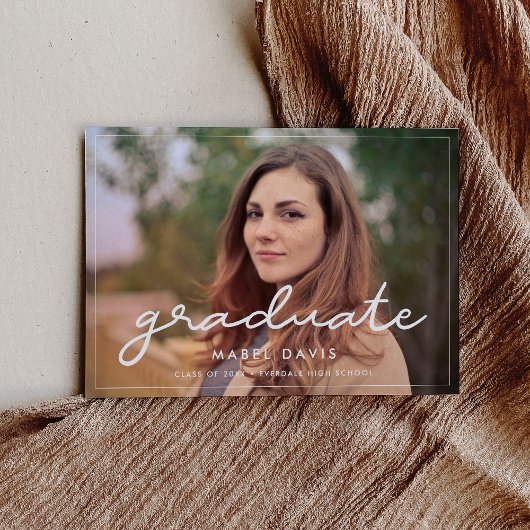 写真シンプル卒業発表 案内状