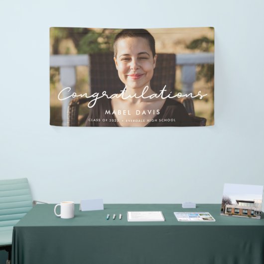 写真シンプル卒業祝い 横断幕 (トレードショー)